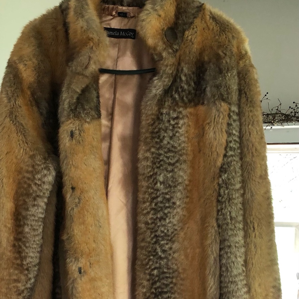 Pamela McCoy faux fur coat